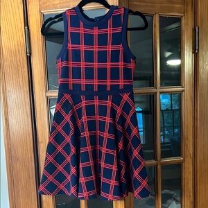 Janie and Jack Red/Blue Plaid Sleeveless Dress soft Knit Girls Size 10
